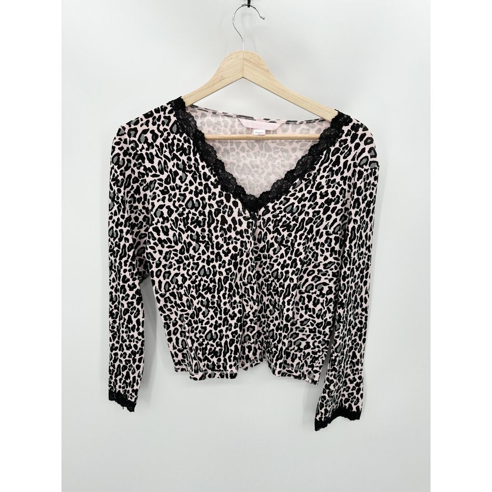 Victoria's Secret Cardigan Size S Pink Black‎ Cheetah Mean Girls Y2K Preppy